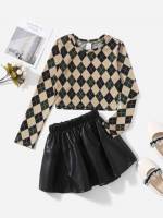 Geometric Preppy Regular Fit Multicolor Girls Tops 34