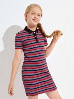 Multicolor Regular Fit Short Sleeve Kids Clothing 6724