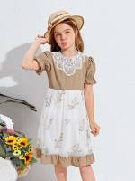 Regular Fit Boho Multicolor Letter Girls Clothing 992