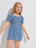 Boho Short Sleeve Frill Girls Clothing 7344