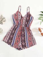 Boho Multicolor Sleeveless Spaghetti Strap Kids Clothing 8926