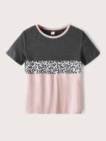 Short Sleeve Colorblock Regular Kids Clothing 472