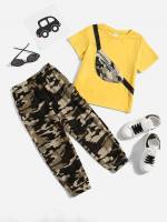  Short Sleeve Regular Fit Toddler Boy Two-piece Outfits 3746