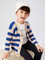 Striped Regular Button Front V neck Toddler Boys Clothing 4395