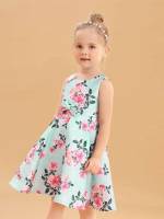 Regular Fit Glamorous Knee Length Multicolor Toddler Girl Partywear 577