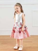 Zipper Multicolor Round Neck Long Toddler Girls Clothing 8043