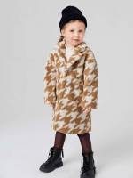 Lapel Midi Houndstooth Kids Clothing 1126