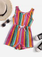 Multicolor Boho Tie Front Regular Fit Toddler Girls Clothing 425