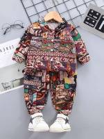 Long Sleeve Casual Regular Fit Toddler Boy Two-piece Outfits 7926