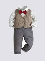  Long Sleeve Preppy Toddler Boy Two-piece Outfits 1884