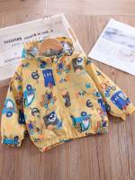 Multicolor Pocket Regular Hooded Toddler Boys Clothing 875