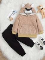  Long Sleeve Multicolor Toddler Boy Two-piece Outfits 5685