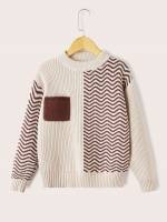 Regular Fit Long Sleeve Chevron Multicolor Kids Clothing 3024