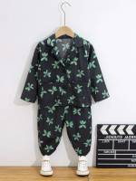 Multicolor Casual Floral Toddler Boy Two-piece Outfits 7028