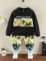  Regular Fit Casual Toddler Boy Two-piece Outfits 8257