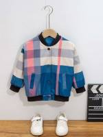 Long Sleeve Regular Fit Plaid Button Toddler Boys Outerwear 8484