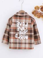 Plaid Collar Regular Fit Preppy Kids Clothing 483