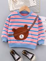 Multicolor Round Neck Casual Long Sleeve Toddler Boy Sweatshirts 965