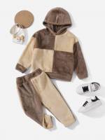 Hooded Colorblock Casual Kids Clothing 9926