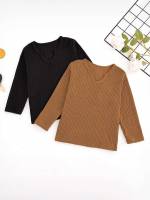 Plain Casual Long Sleeve Notched Kids Clothing 1862