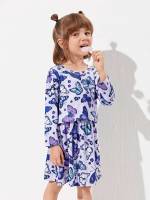 Regular Fit Round Neck Casual Toddler Girls Clothing 7860