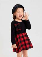 Multicolor Long Long Sleeve Toddler Girl Dresses 400