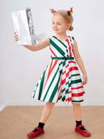 Striped Glamorous Sleeveless Toddler Girls Clothing 2092