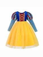 Contrast Mesh Regular Fit Round Neck Toddler Girl Partywear 2442