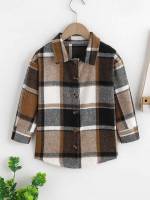 Button Front Multicolor Regular Plaid Toddler Girls Clothing 66