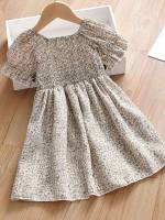 Ditsy Floral Short Sleeve Boho Toddler Girls Clothing 424