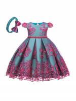 Cap Sleeve Midi Round Neck Regular Fit Toddler Girl Partywear 4033