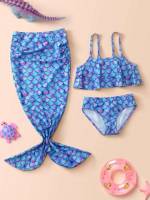 Cute Multicolor  Toddler Girls Beachwear 5864