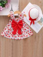 Cute Sleeveless Floral Straps Kids Clothing 6493