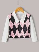 Regular Long Sleeve Casual Geometric Kids Clothing 2169