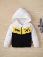 Regular Fit Casual Hooded Letter Kids Clothing 5868