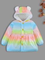 Cute Regular Fit Multicolor Hooded Toddler Girls Clothing 5016