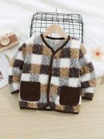 Long Sleeve Regular Fit Casual Pocket Toddler Girls Outerwear 9239