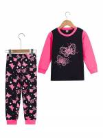Round Neck Casual Regular Fit Toddler Girls Clothing 8431