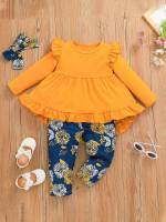   Long Sleeve Toddler Girl Two-piece Outfits 3681