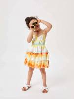 Boho Ruffle Sleeveless Multicolor Kids Clothing 3359