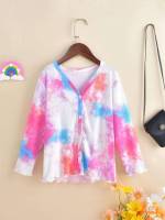 Casual Round Neck Tie Dye Kids Clothing 1182