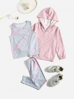 Zipper Slim Fit Long Sleeve Toddler Girl Two-piece Outfits 3191