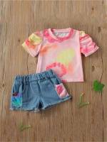  Pocket Multicolor Toddler Girl Two-piece Outfits 6276