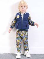  Regular Fit Preppy Toddler Boy Two-piece Outfits 7905