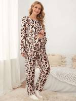  Leopard Scoop Neck Maternity 7681