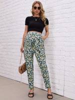 Pocket Floral Regular Fit Maternity Pants 203