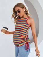  Multicolor Knot Round Neck Maternity 8654