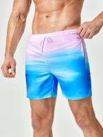 Multicolor  Drawstring Men Swimwear 4898