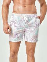 Drawstring Vacation  Men Swimwear 889