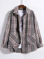 Multicolor Preppy Collar Men Outerwear 215